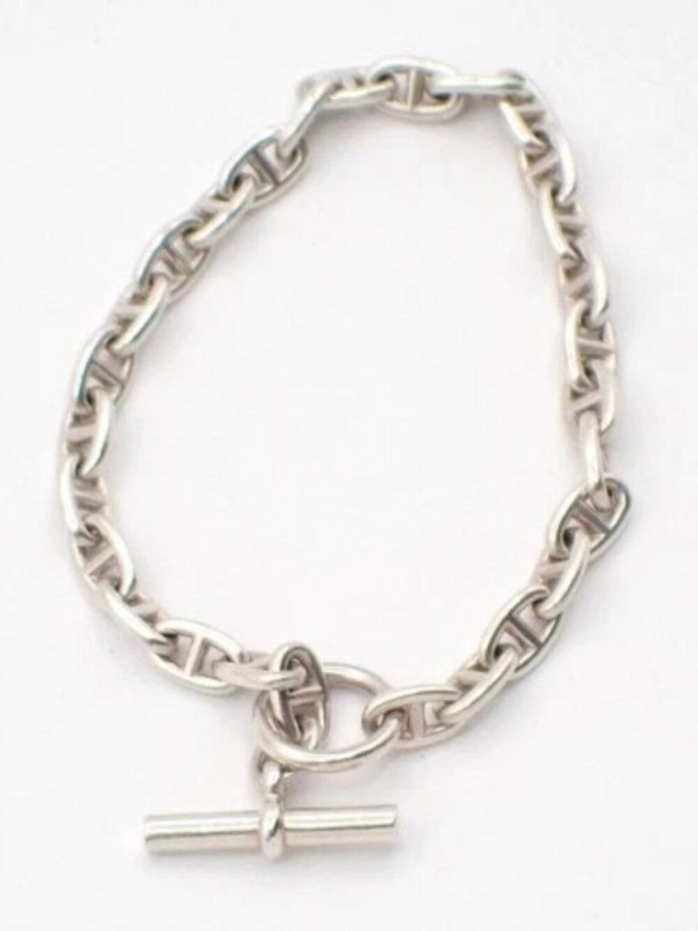 HERMES Logo Chaine D'ancre TPM Chain Bracelet 28 Link Silver Ag925 396LC630